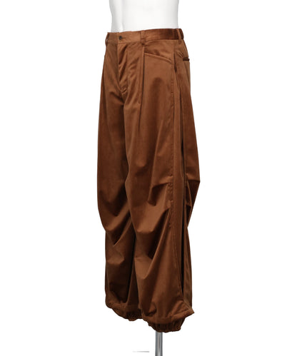 DRAPED VELVET TUCK PANTS