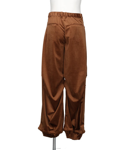 DRAPED VELVET TUCK PANTS