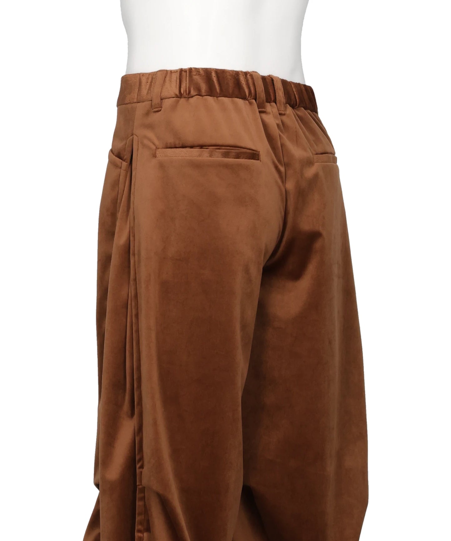 DRAPED VELVET TUCK PANTS