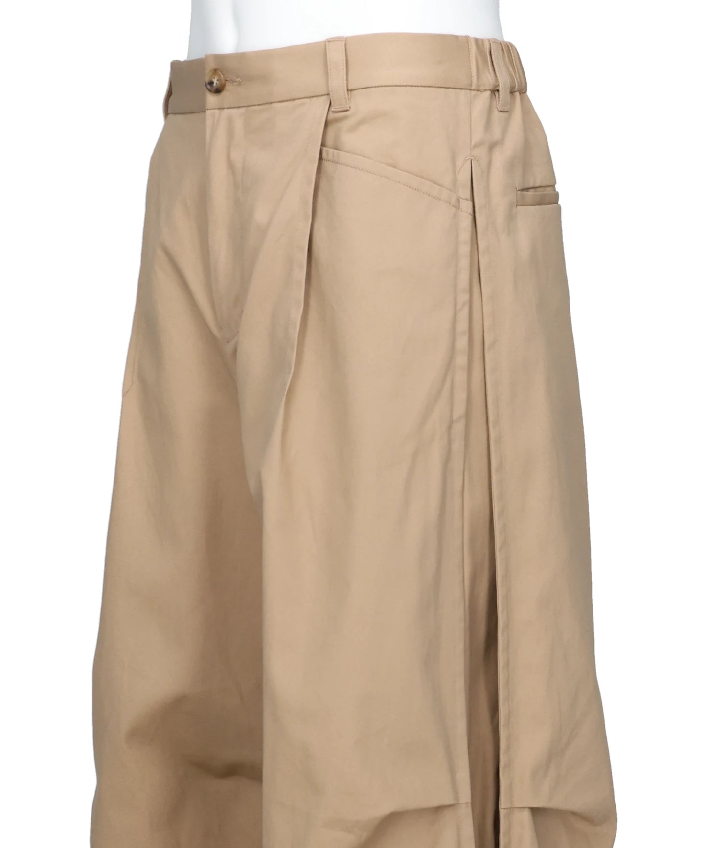 STRUCTURED CHINO TUCK PANTS