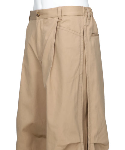 STRUCTURED CHINO TUCK PANTS