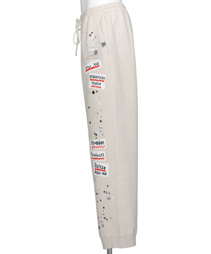 EMBELLISHED STICKER SWEAT PANTS