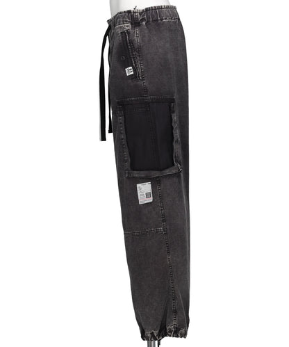 COTTON SATIN CARGO PANTS