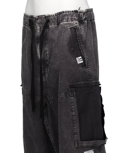COTTON SATIN CARGO PANTS