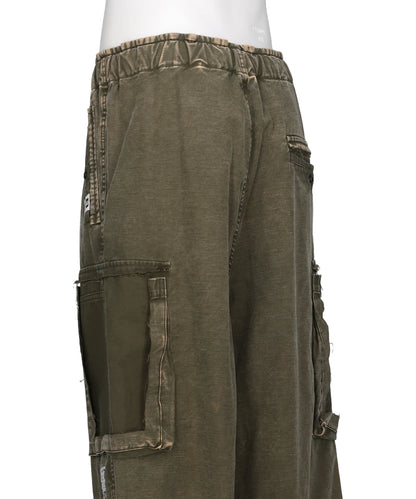 COTTON SATIN CARGO PANTS
