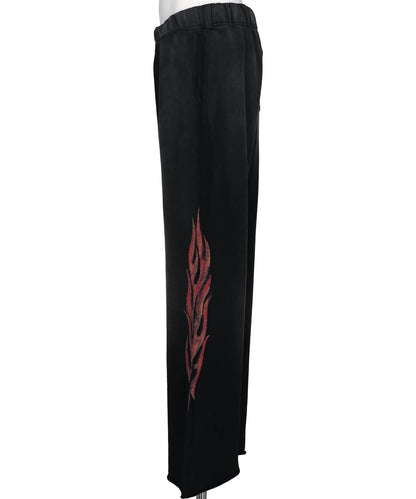 “CRAYON FLAME” DISTRESSED BOOTCUTSWEAT PANTS