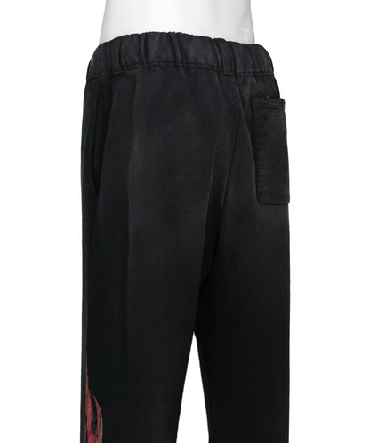 “CRAYON FLAME” DISTRESSED BOOTCUTSWEAT PANTS