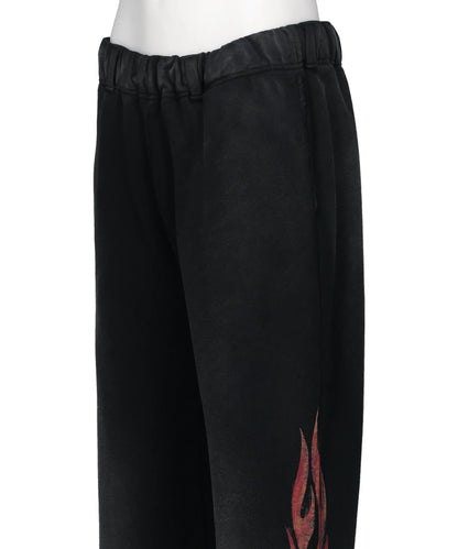 “CRAYON FLAME” DISTRESSED BOOTCUTSWEAT PANTS
