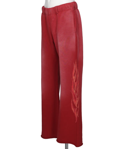 “CRAYON FLAME” DISTRESSED BOOTCUTSWEAT PANTS