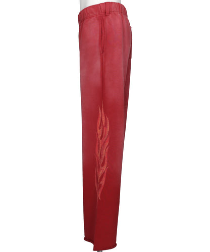 “CRAYON FLAME” DISTRESSED BOOTCUTSWEAT PANTS