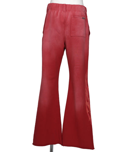 “CRAYON FLAME” DISTRESSED BOOTCUTSWEAT PANTS