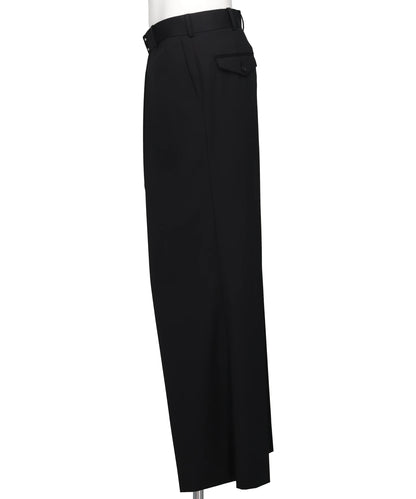 WOOL GABARDINE FOLDED WIDE TROUSERS