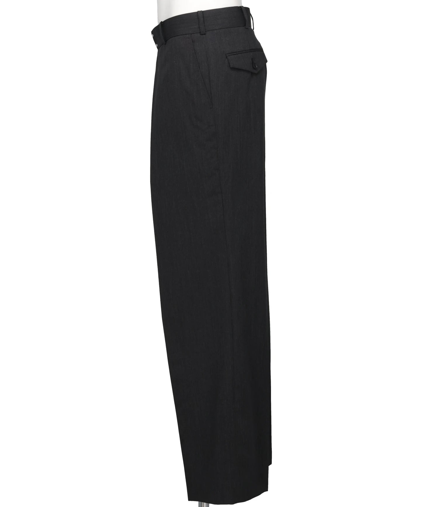 WOOL GABARDINE FOLDED WIDE TROUSERS