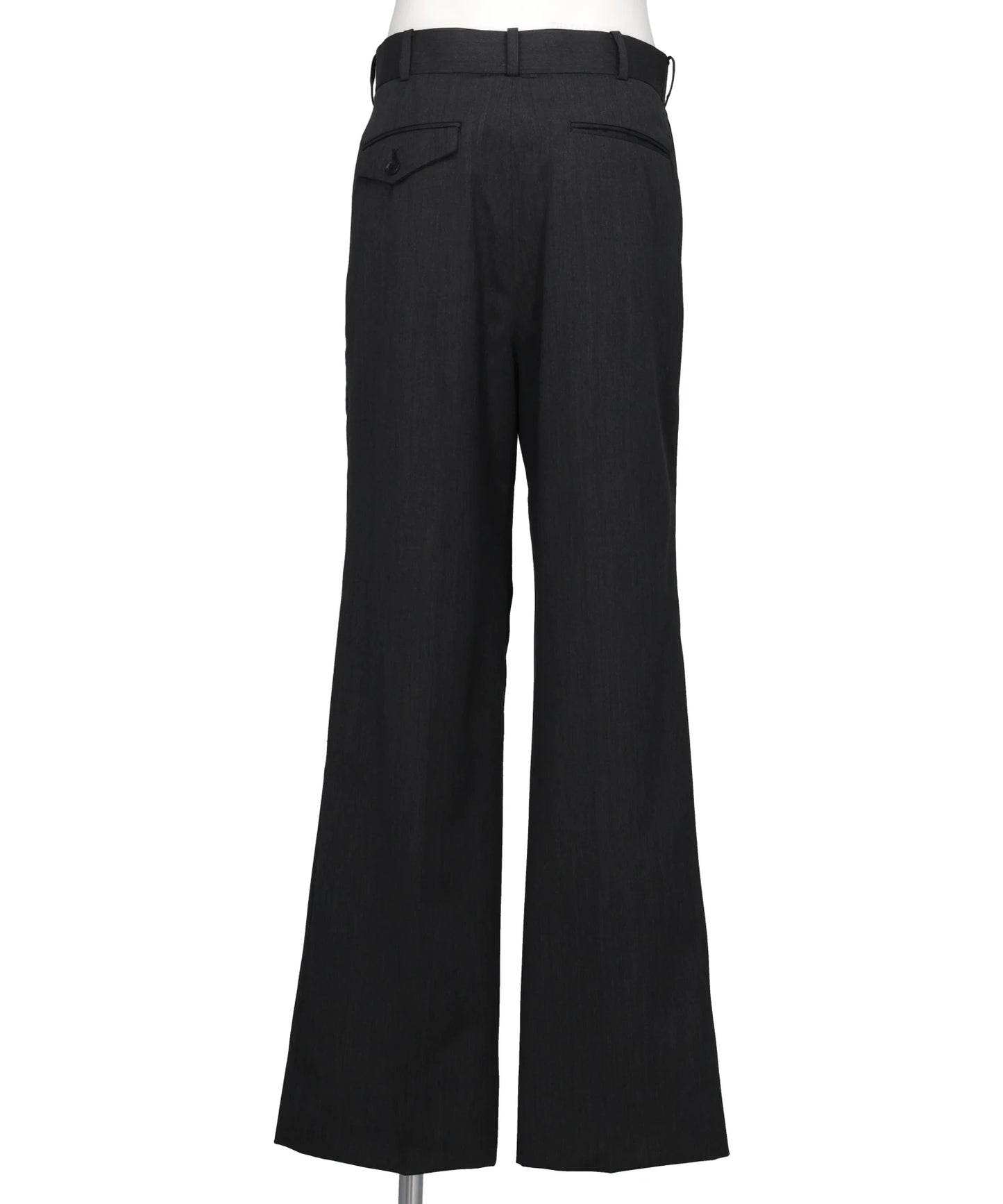 WOOL GABARDINE FOLDED WIDE TROUSERS