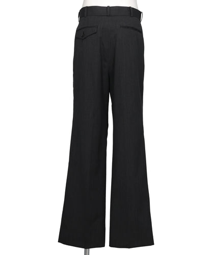 WOOL GABARDINE FOLDED WIDE TROUSERS