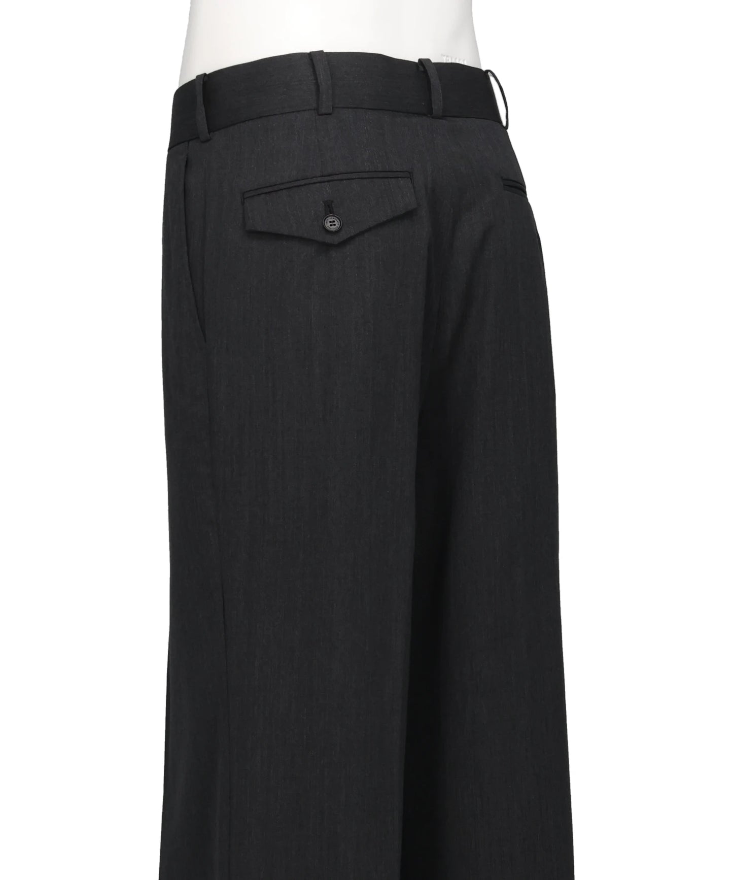 WOOL GABARDINE FOLDED WIDE TROUSERS