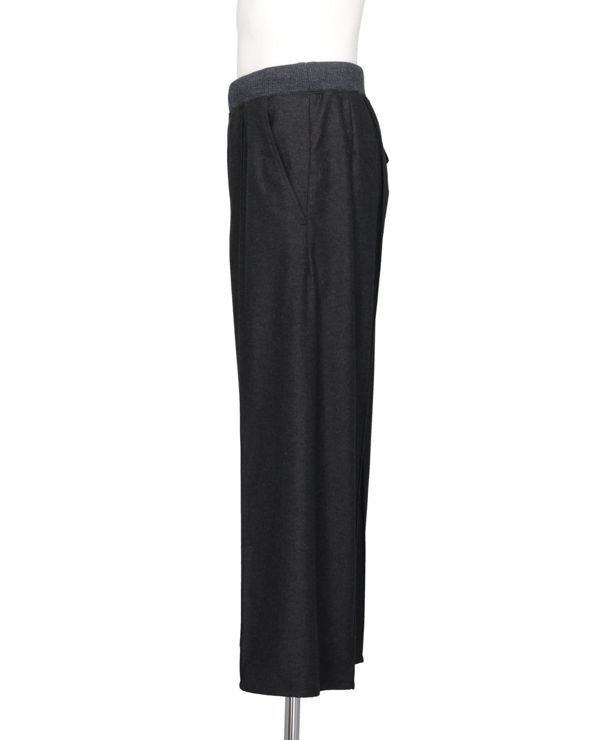 WIDE TROUSERS WITH RIBBED WAISTBAND