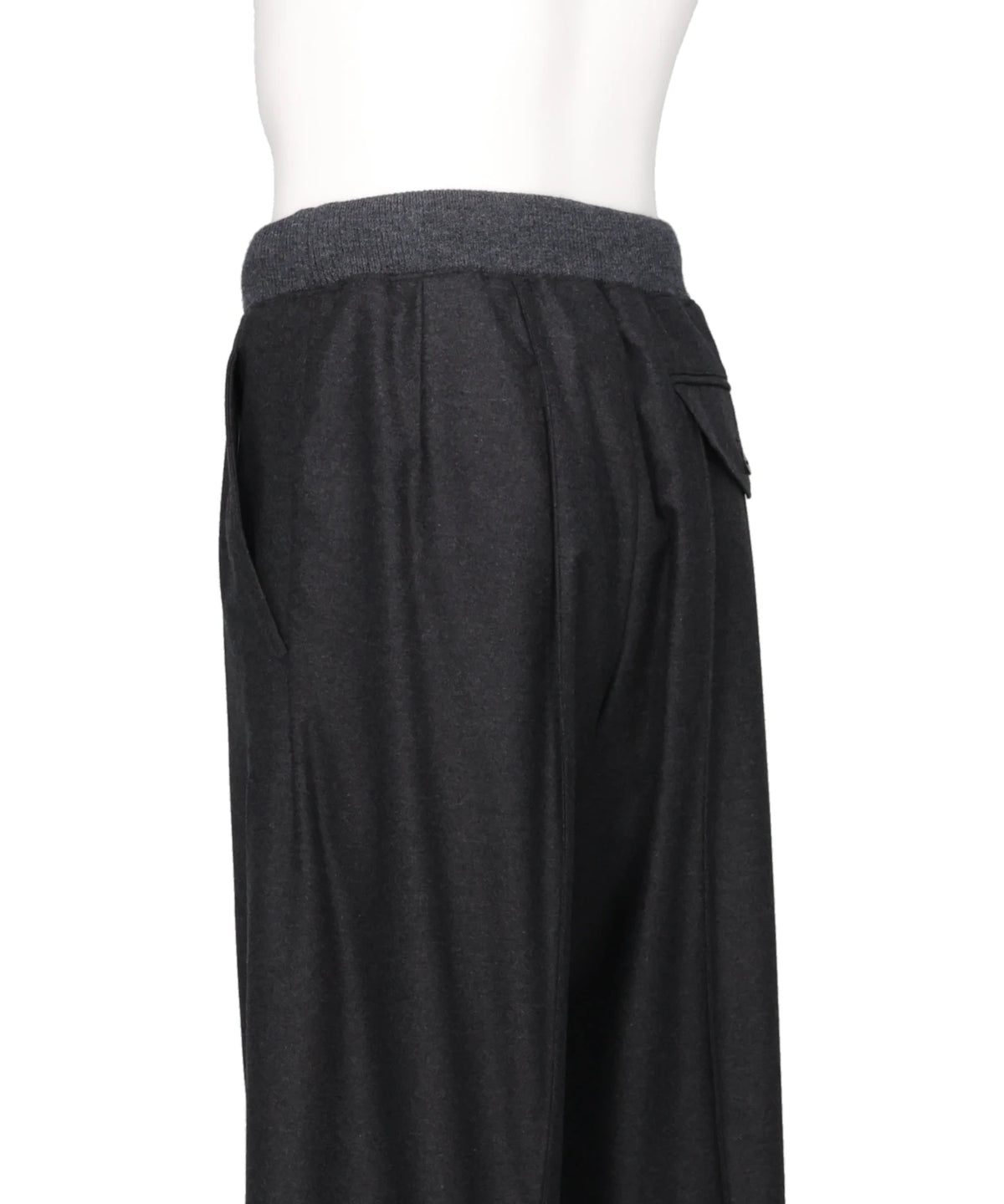 WIDE TROUSERS WITH RIBBED WAISTBAND