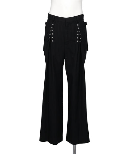 tanakadaisuke　PIERCING STRIPE CROSS TACK PANTS