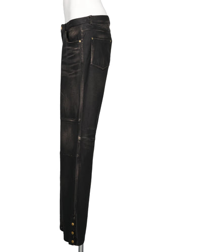 DISTRESSED LEATHER PANTS