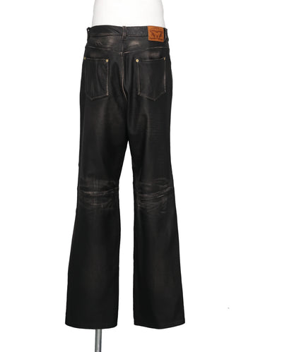 DISTRESSED LEATHER PANTS
