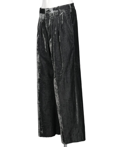 VELVET ACCORDION WIDE TROUSERS