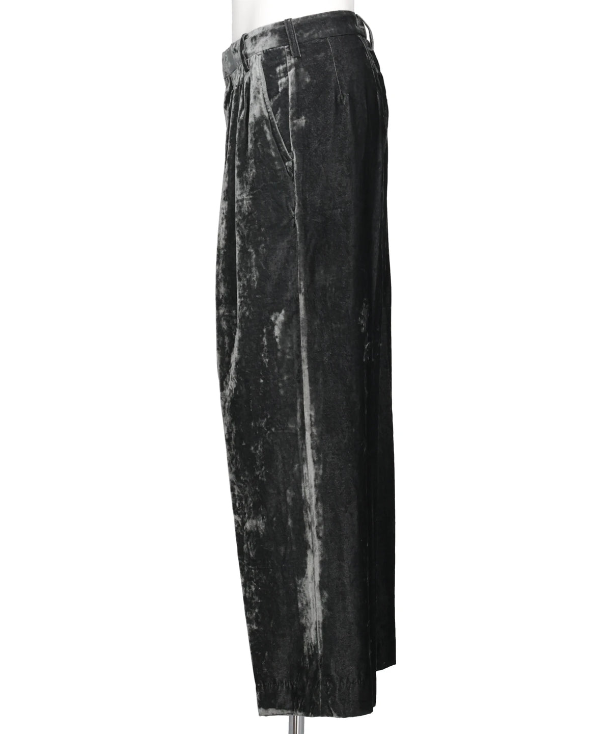 VELVET ACCORDION WIDE TROUSERS
