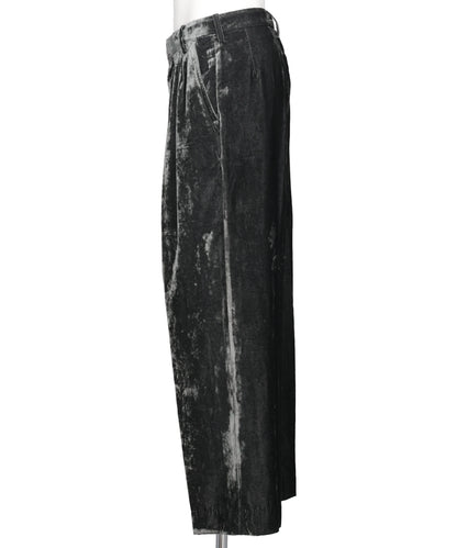 VELVET ACCORDION WIDE TROUSERS