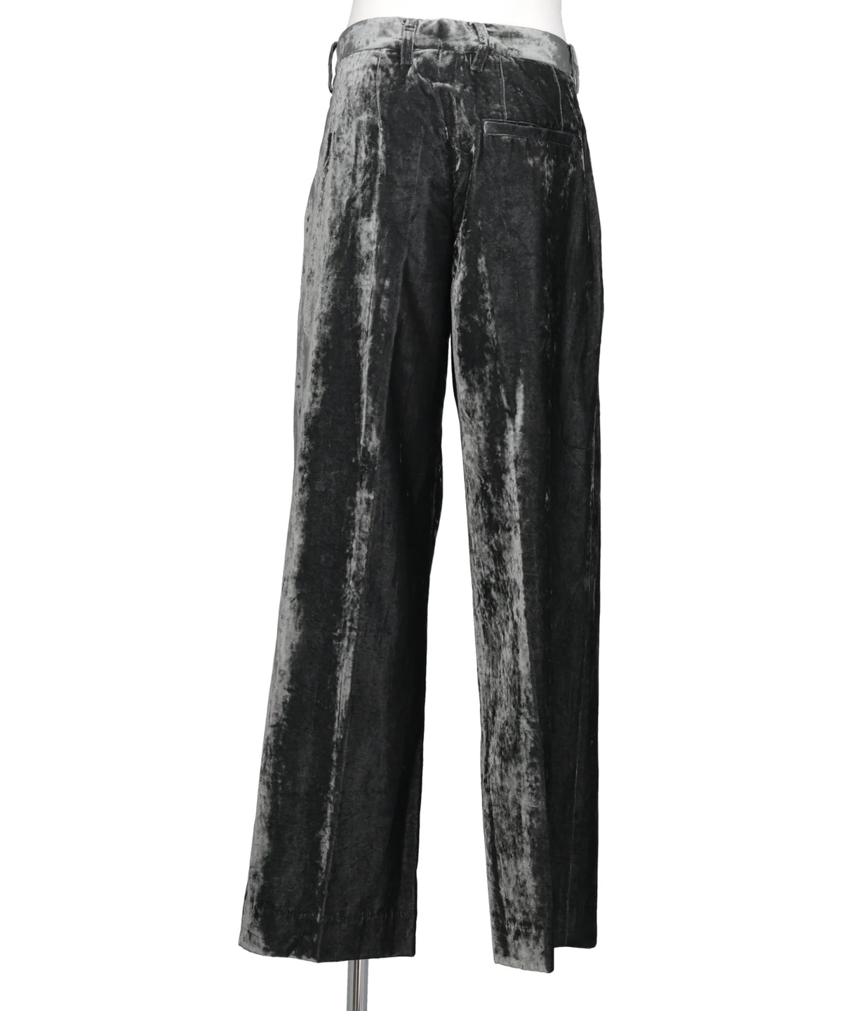 VELVET ACCORDION WIDE TROUSERS