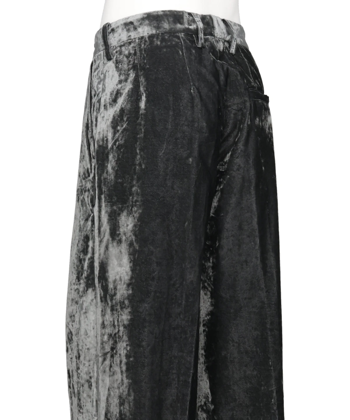 VELVET ACCORDION WIDE TROUSERS