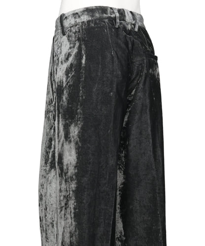 VELVET ACCORDION WIDE TROUSERS