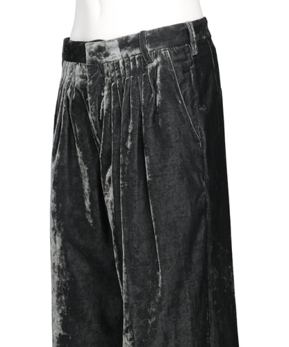 VELVET ACCORDION WIDE TROUSERS