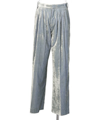 VELVET ACCORDION WIDE TROUSERS