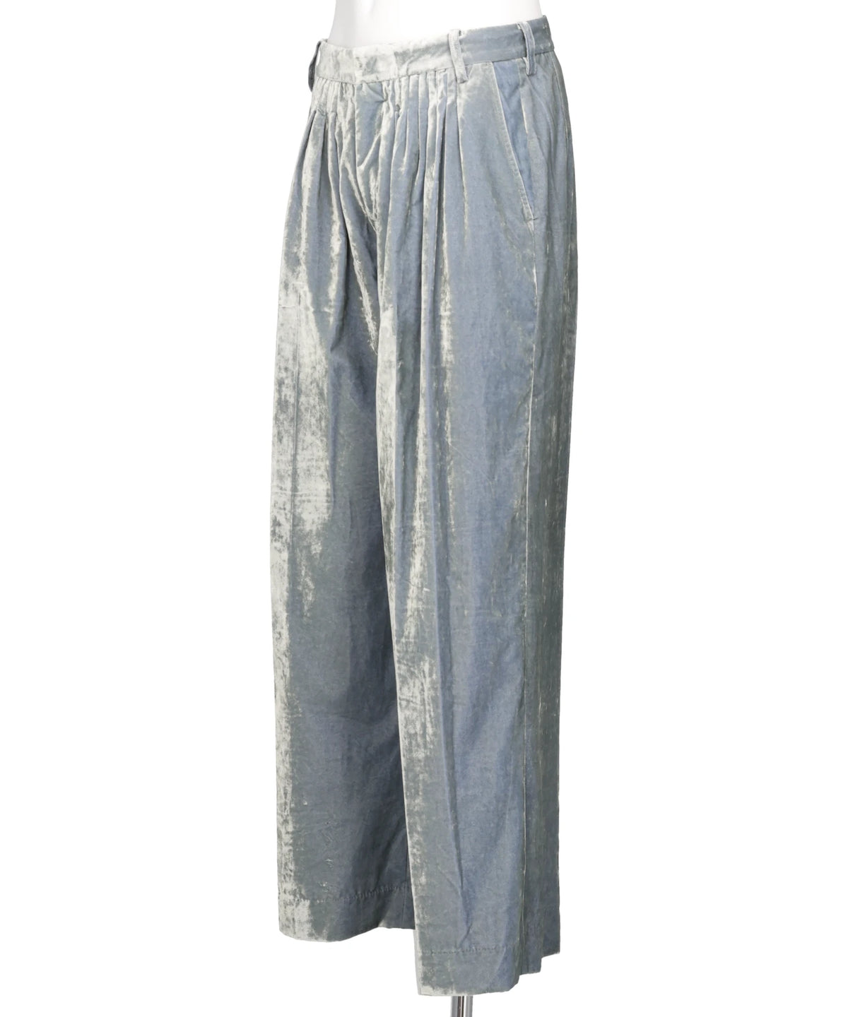 VELVET ACCORDION WIDE TROUSERS
