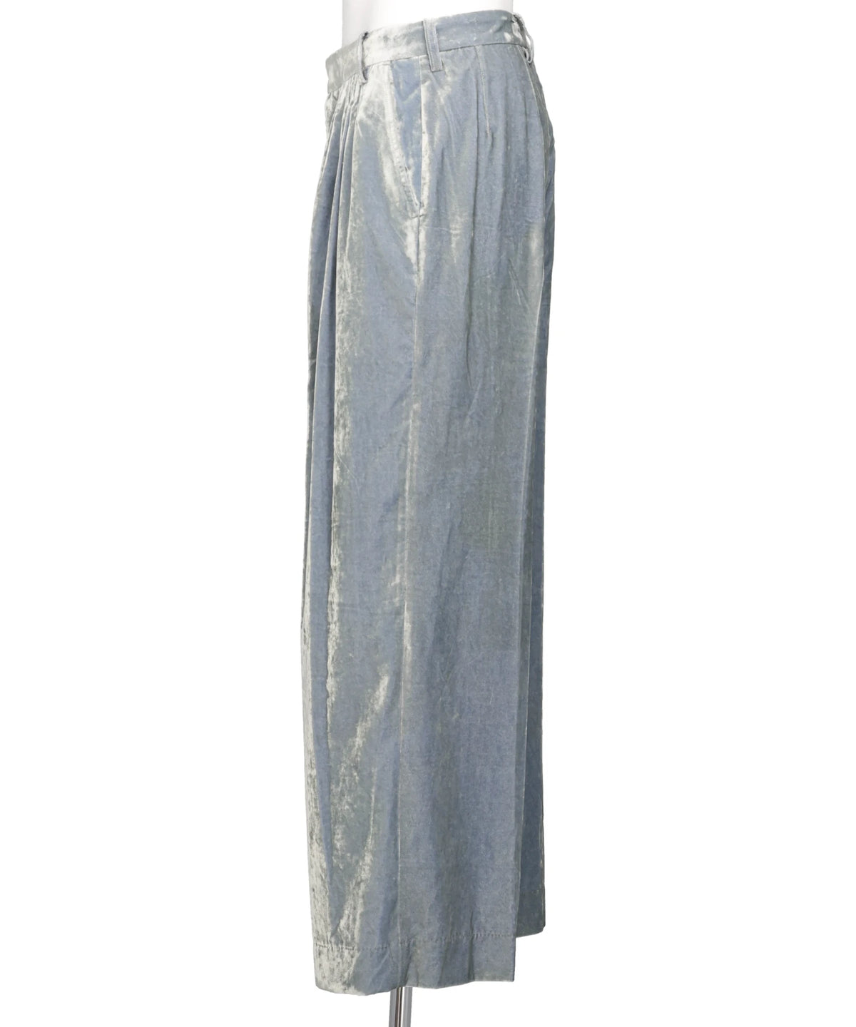 VELVET ACCORDION WIDE TROUSERS
