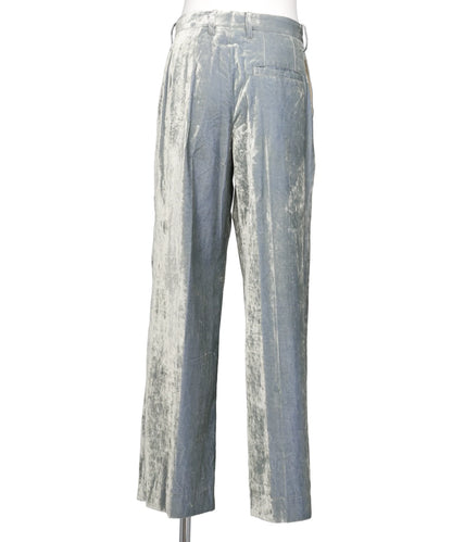 VELVET ACCORDION WIDE TROUSERS