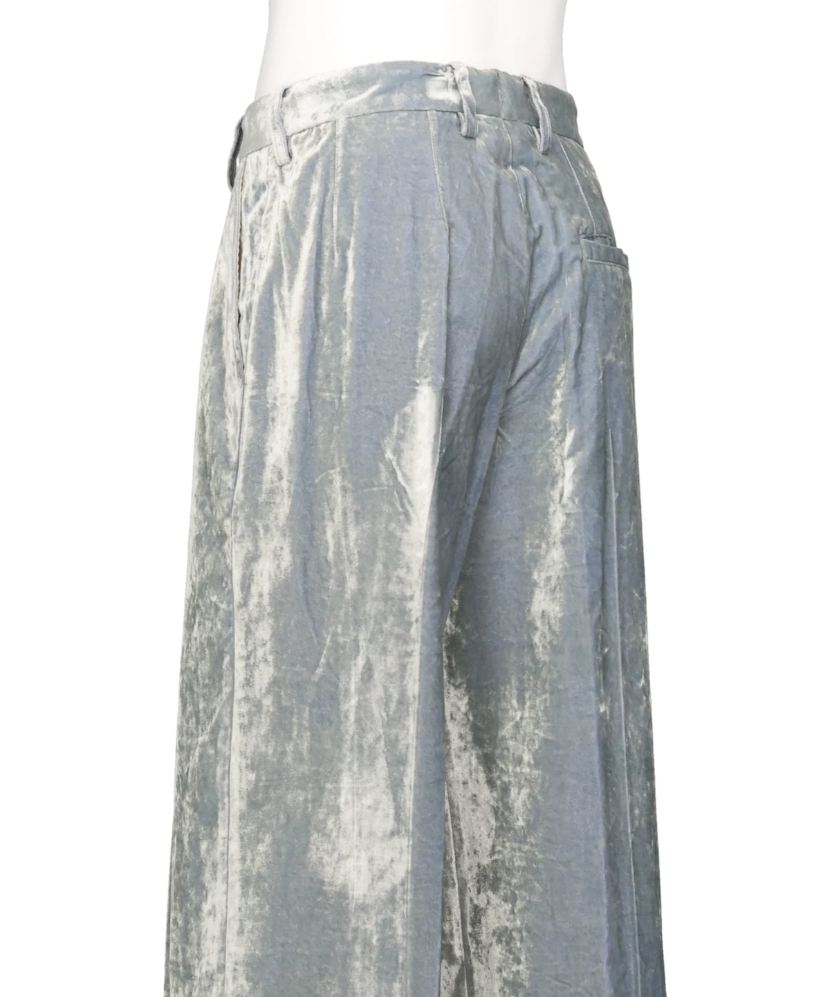 VELVET ACCORDION WIDE TROUSERS