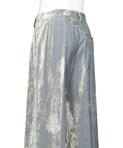 VELVET ACCORDION WIDE TROUSERS