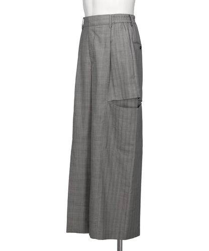 WOOL SILK SUITING TROMPELOEIL BOWPANTS