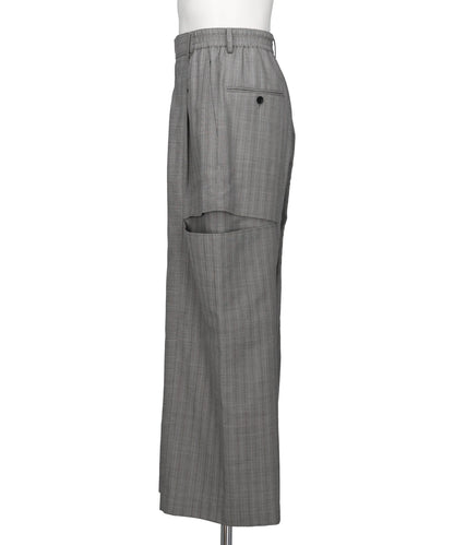 WOOL SILK SUITING TROMPELOEIL BOWPANTS