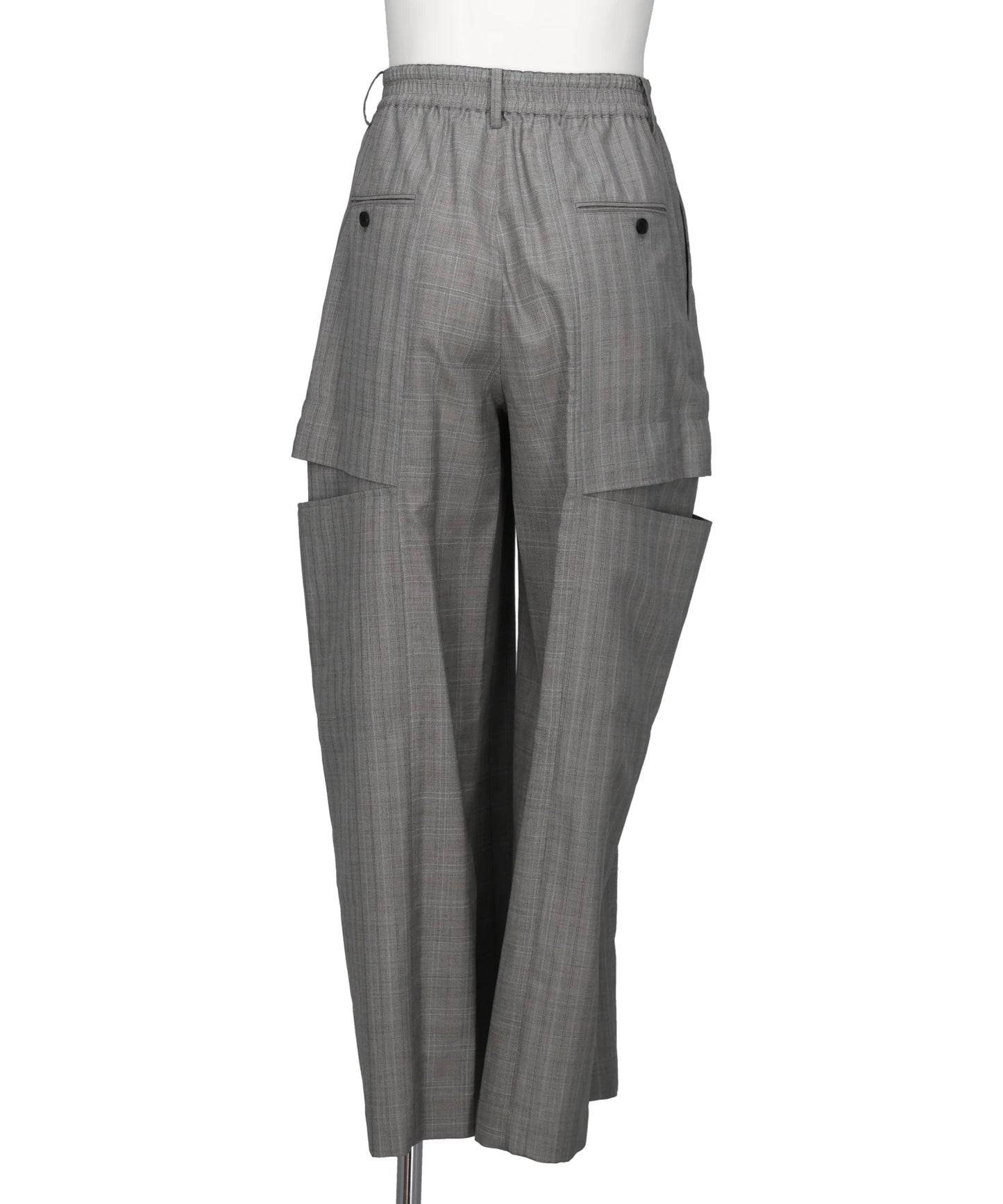 WOOL SILK SUITING TROMPELOEIL BOWPANTS