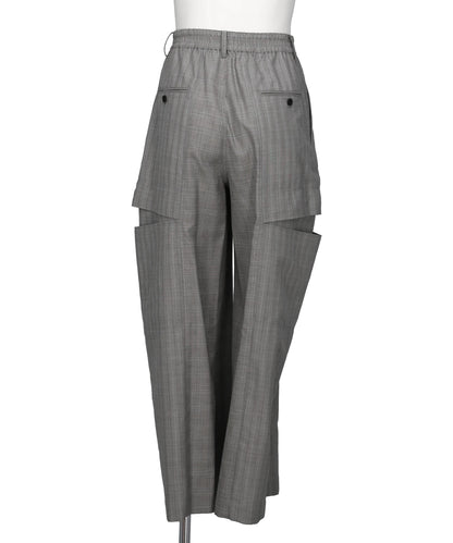 WOOL SILK SUITING TROMPELOEIL BOWPANTS