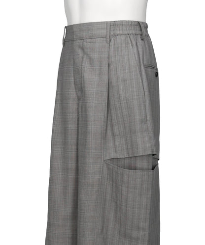 WOOL SILK SUITING TROMPELOEIL BOWPANTS