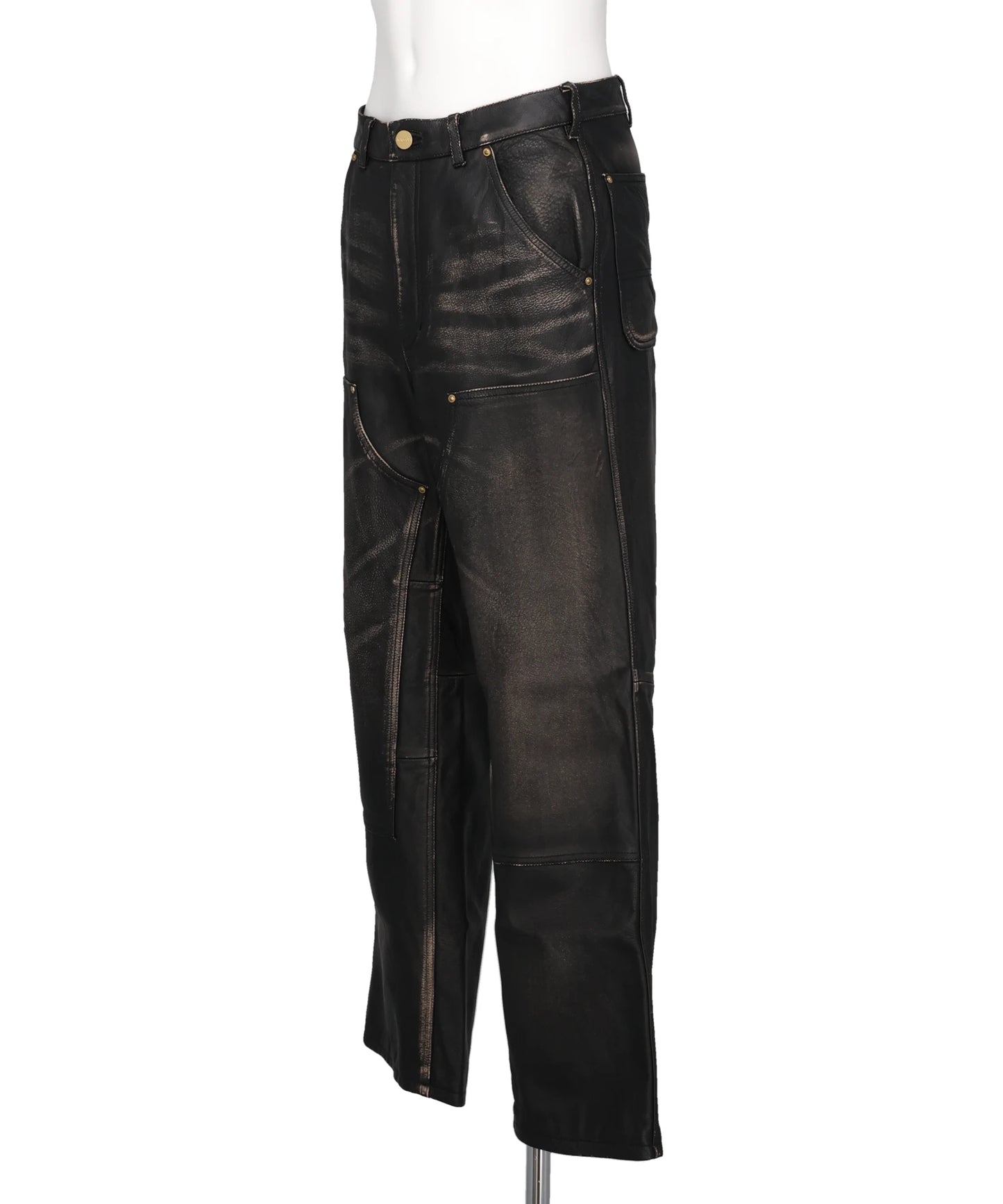 DISTRESSED LEATHER PAINTER PANTS