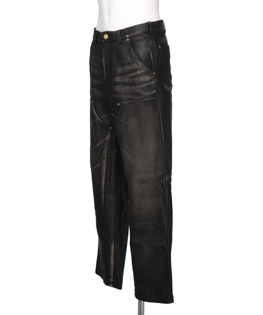 DISTRESSED LEATHER PAINTER PANTS