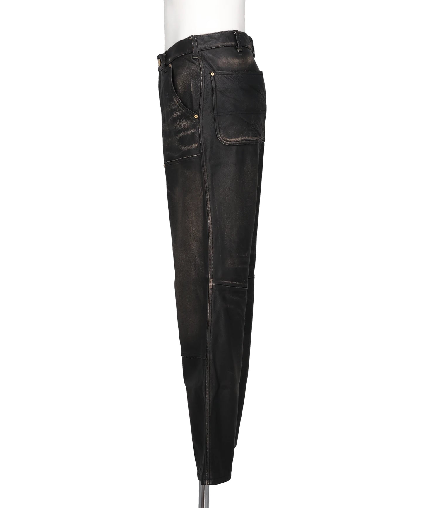 DISTRESSED LEATHER PAINTER PANTS