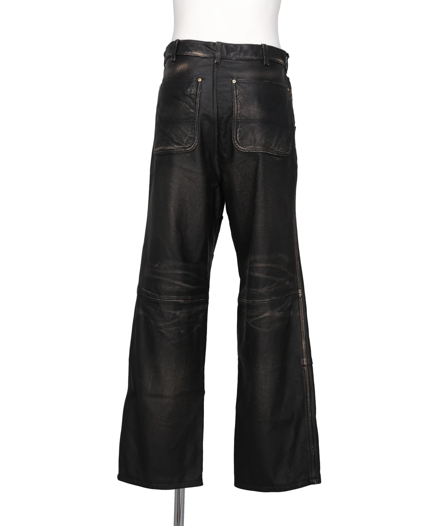 DISTRESSED LEATHER PAINTER PANTS
