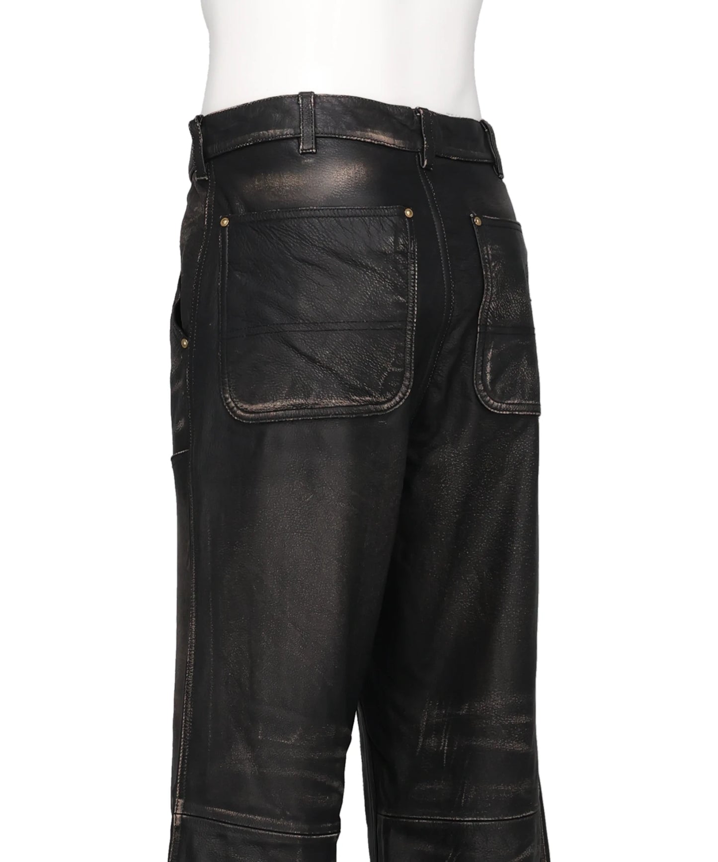 DISTRESSED LEATHER PAINTER PANTS