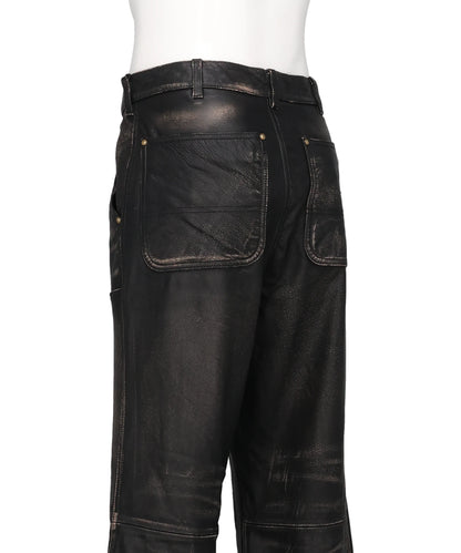 DISTRESSED LEATHER PAINTER PANTS