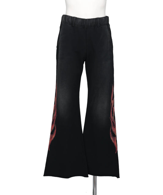 KAMIYA(カミヤ)“CRAYON FLAME” DISTRESSED BOOTCUTSWEAT PANTS